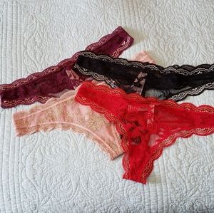 4 Victoria's Secret Dream Angel's Thong Panties XL